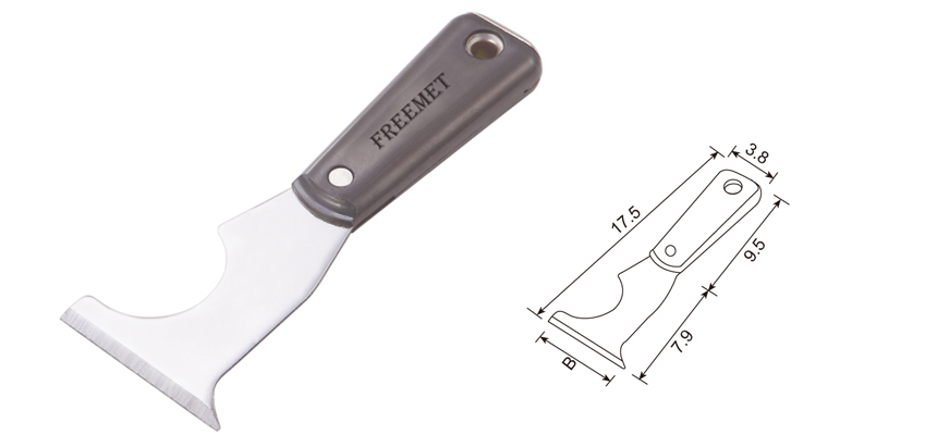 Putty Knife/Scraper Plastic Double Clipped Multi-Functional Blade,Mirror Polished